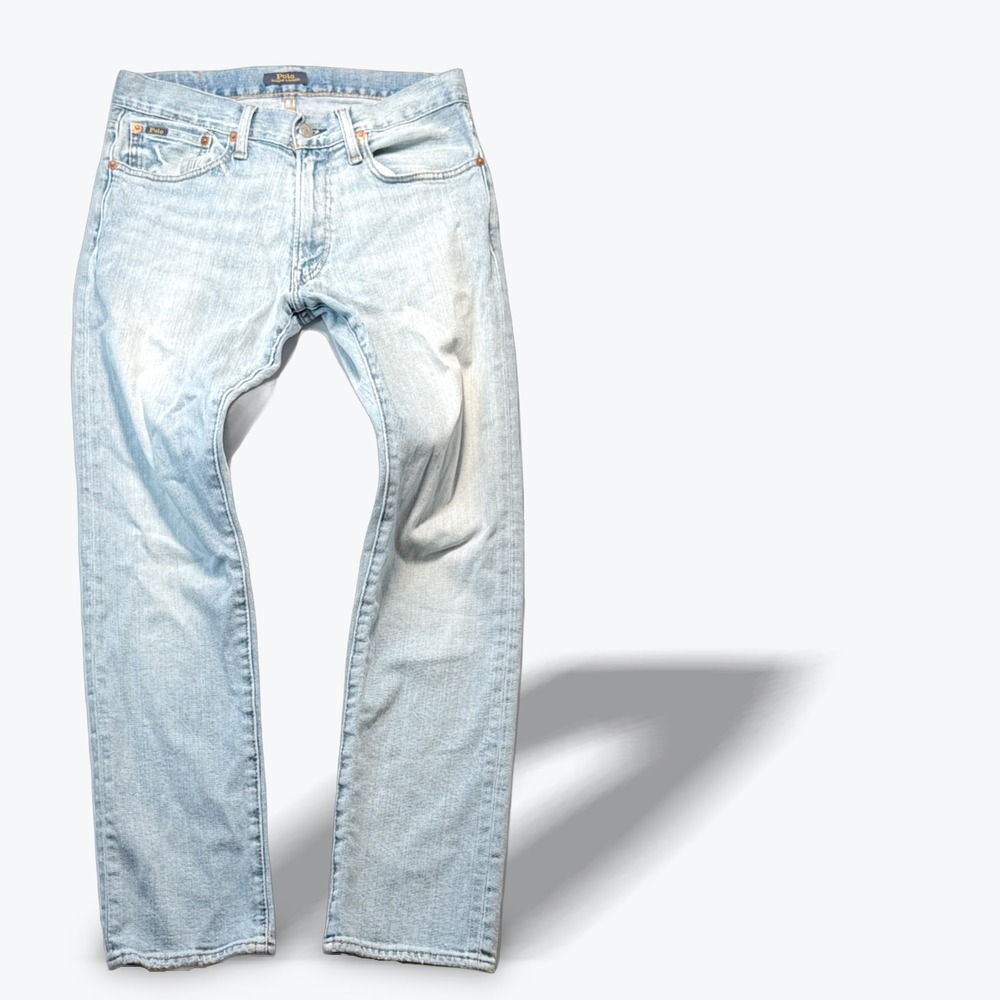Polo Ralph Lauren Denim Jeans Varick Premium Slim Straight Light Wash Size 30x30